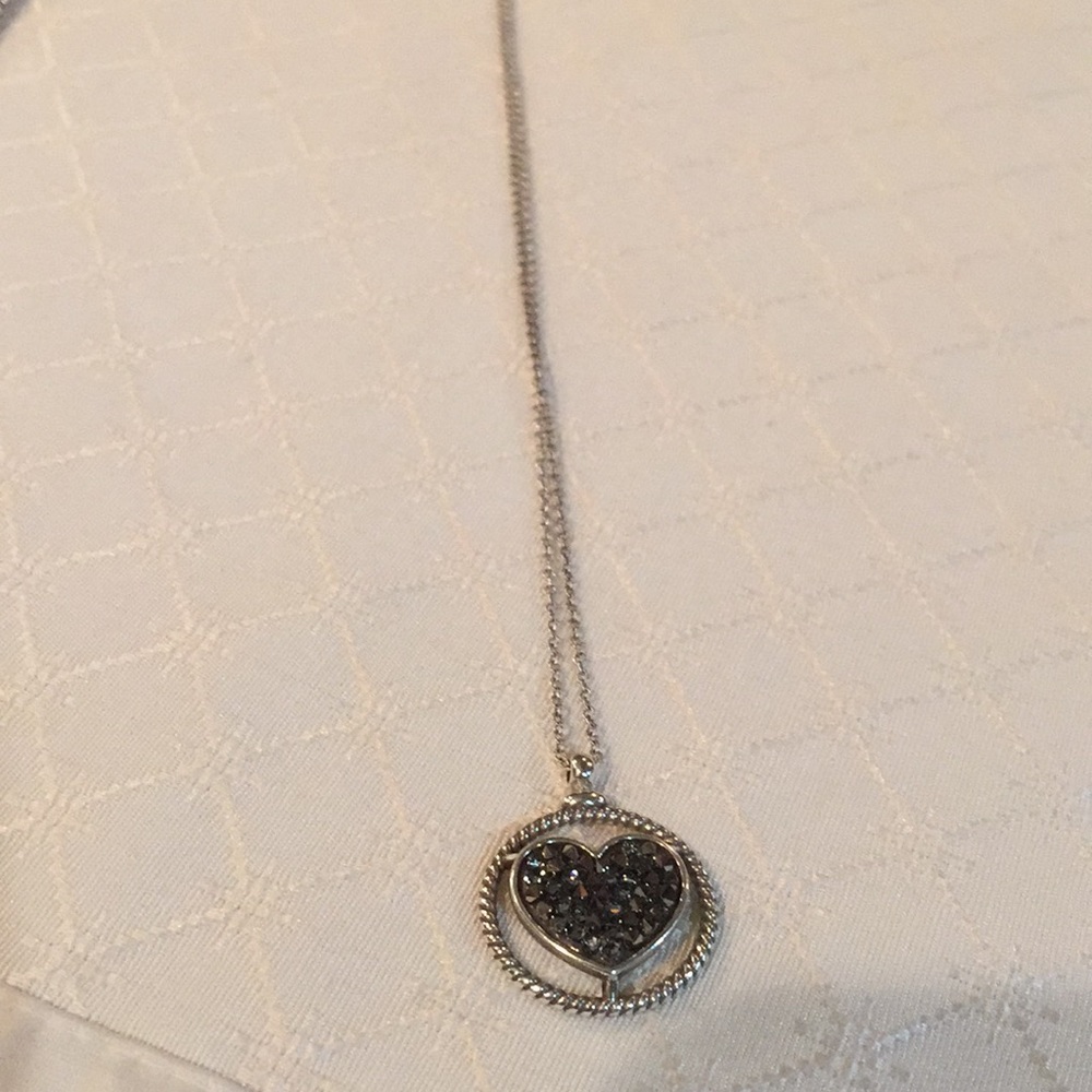 Brighton Black Rock Heart Necklace